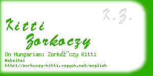 kitti zorkoczy business card